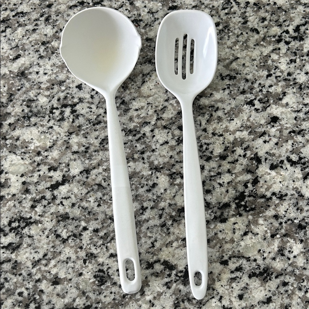EKCO White Nylon Slotted Spoon & Ladle Set